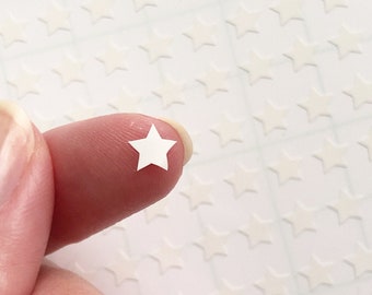 6mm Glossy White Star Stickers, Vinyl 6mm Star Stickers, Planner Stickers, Vinyl Stickers