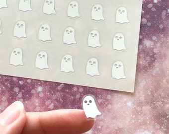 Clear White Ghost Stickers, Planner Stickers, Halloween Stickers, Goth Stickers