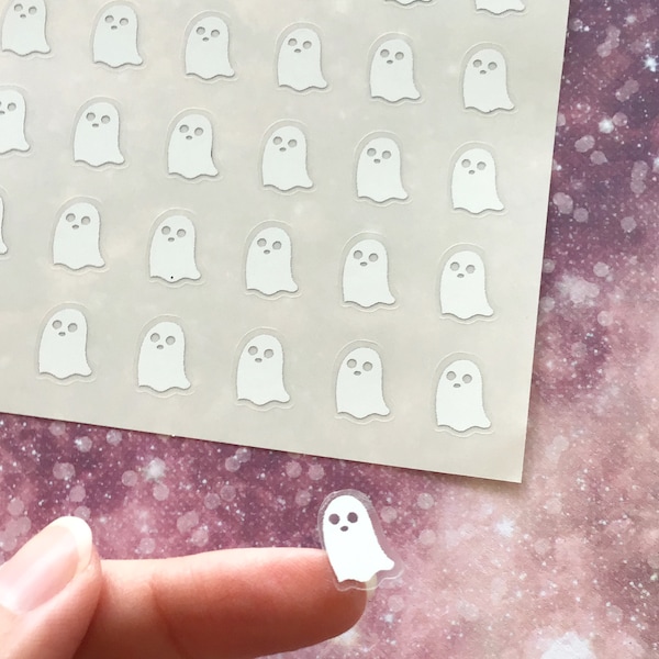 Clear White Ghost Stickers, Planner Stickers, Halloween Stickers, Goth Stickers