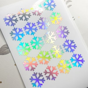 Vinyl 0.75" Holographic Snowflake Stickers, Vinyl Stickers, Christmas Vinyl Stickers, Winter Stickers, Envelope Sealers, Snowflake Decals