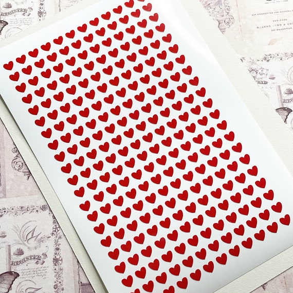 6mm Tiny Red Heart Stickers, GLOSSY RED HEARTS, Planner Stickers