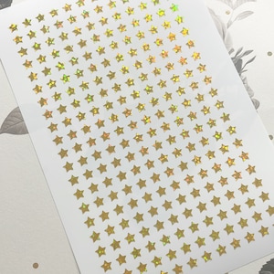 4mm Holographic Sparkly GOLD Star Stickers, Tiny Stars Stickers, Vinyl Holo Stickers, Holographic Stickers, Planner Stickers, Mircro Stars