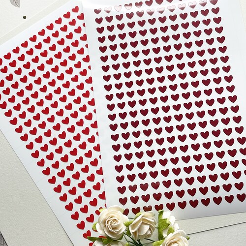 6mm Tiny Red Heart Stickers GLOSSY RED HEARTS Planner Etsy