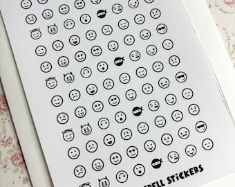 Holographic Emoticon Stickers Planner Stickers, Clear Mood Tracker Stickers, 8mm Emoji Stickers
