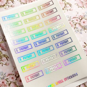 PAYDAY Stickers 30x10mm Schedule Stickers for Planners, Bullet Journals or Stickers For Calendars