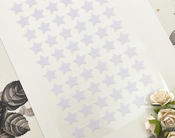 1/2 Inch Glossy White Star Stickers, 12mm Small Star Stickers, Waterproof Star Decals, Planner and Calendars