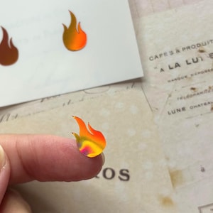 Small Holographic Fire Flame Stickers Campfire Themed Travel Journal