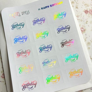Hambly Silver Foil Birthday Stickers - 25 Sheets Of Prismatic Celebration Stickers