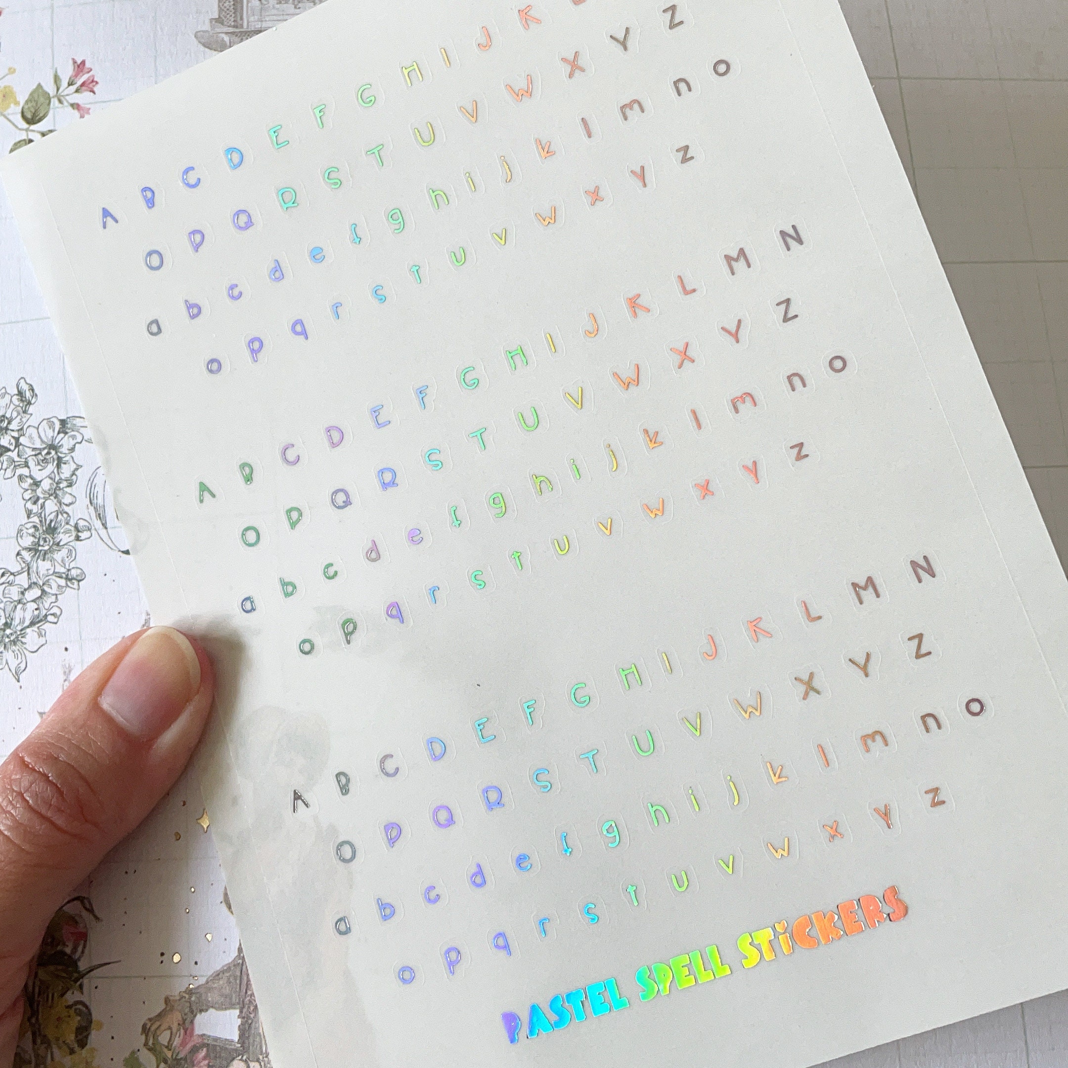 Tiny Holographic Letter Stickers Alphabet Stickers BuJo Etsy