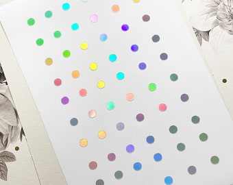 Vinyl 4mm Holographic Circle Stickers, Dot Stickers, Simple Stickers,