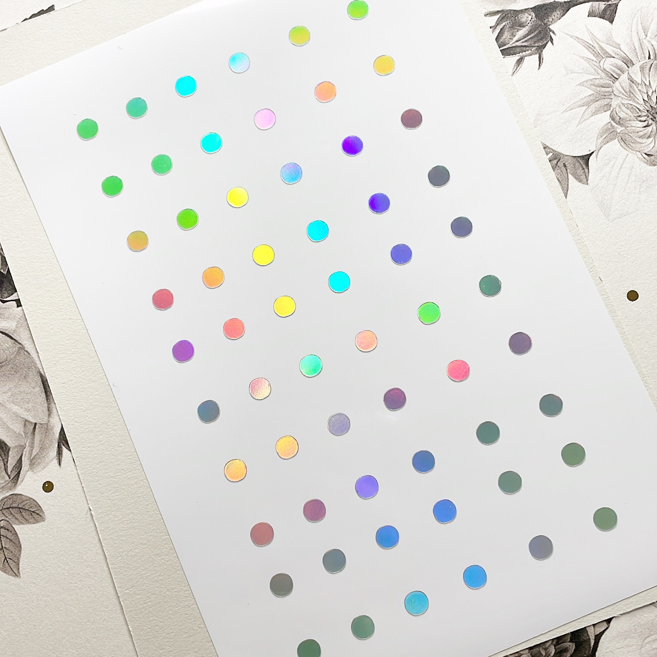 Vinyl 4mm Holographic Circle Stickers, Dot Stickers, Simple Stickers,