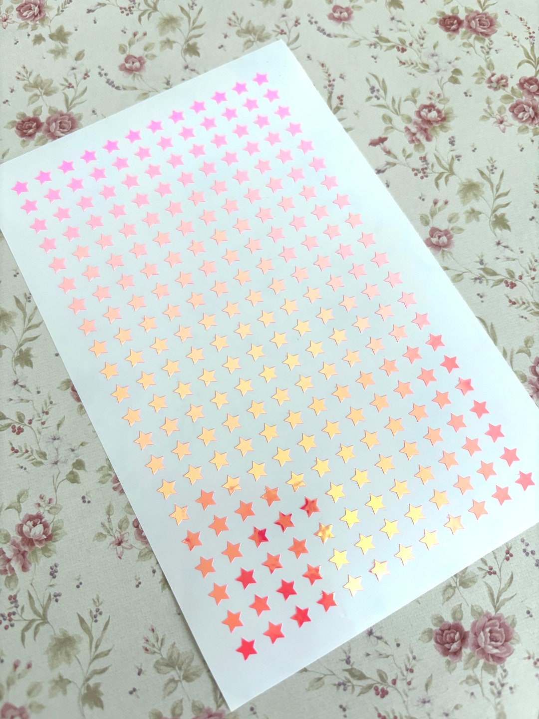 Tiny 4mm Iridescent Pink Star Vinyl Stickers Micro Star Decals ...