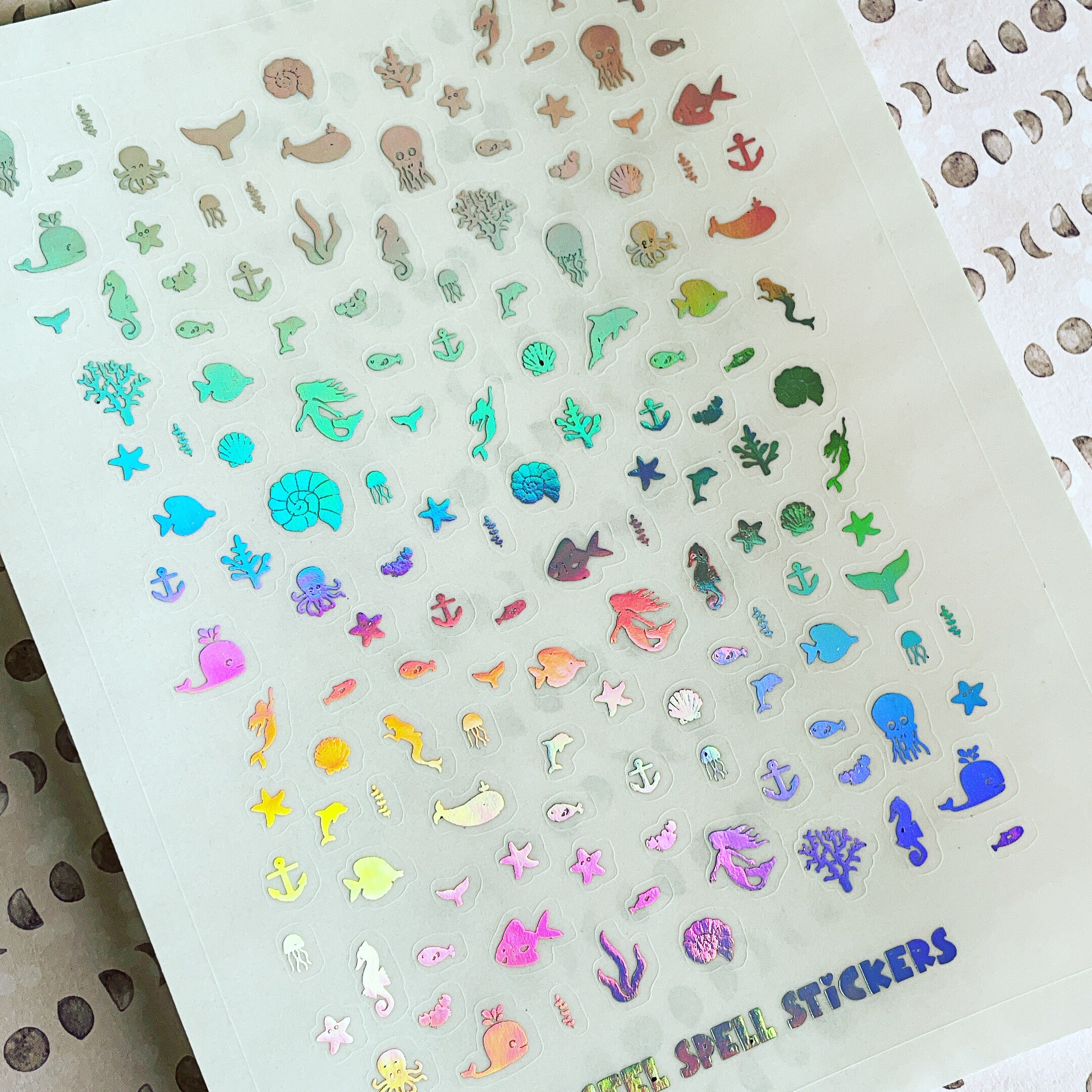 Tiny Ocean Themed Stickers Sea Life Stickers Mermaid Etsy