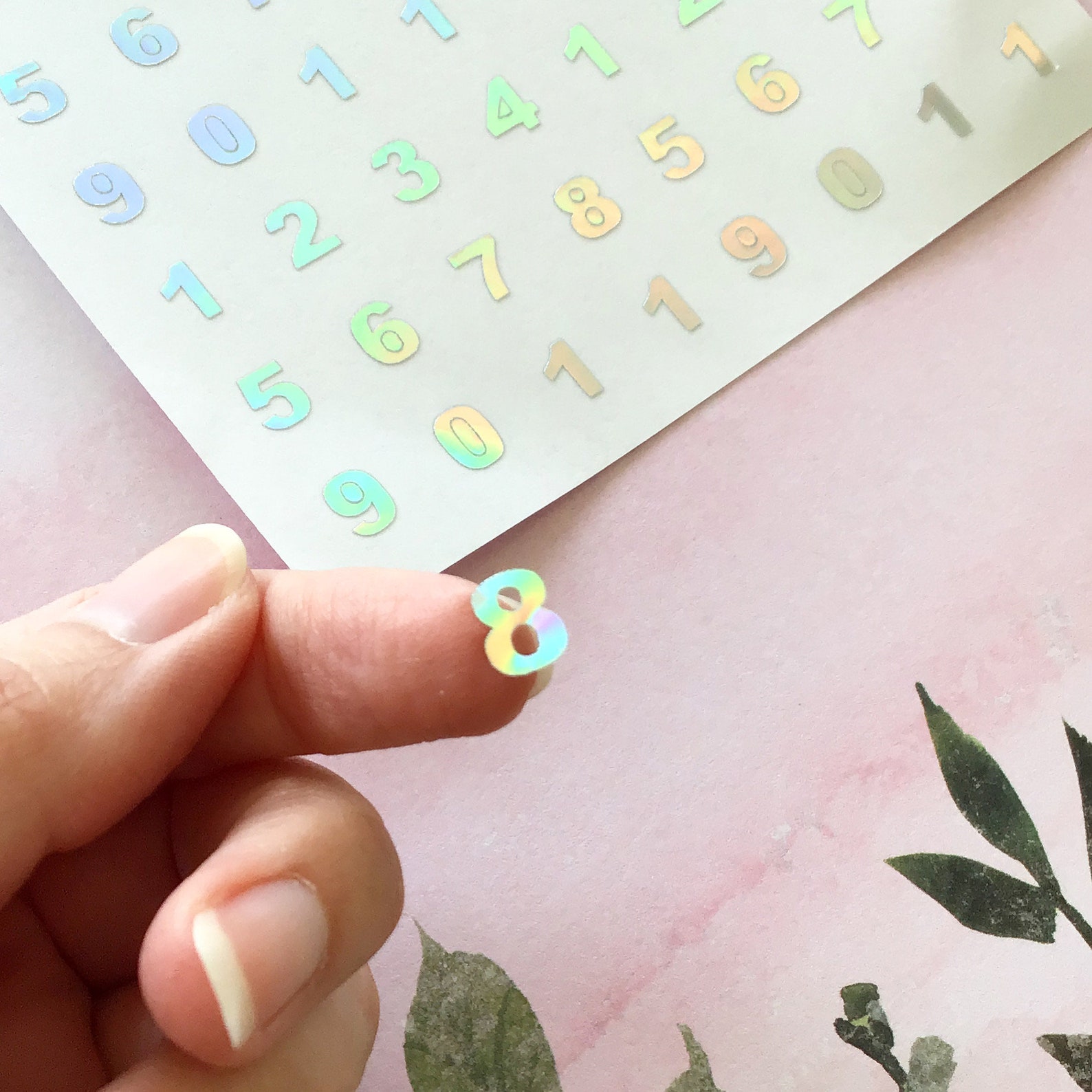 Vinyl Holographic Numbers Small Number Stickers Planner Etsy