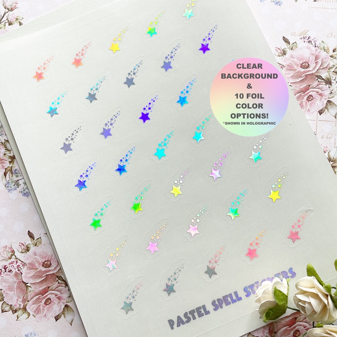 Shooting Star Stickers Sparkle Stickers Star Stickers - Etsy