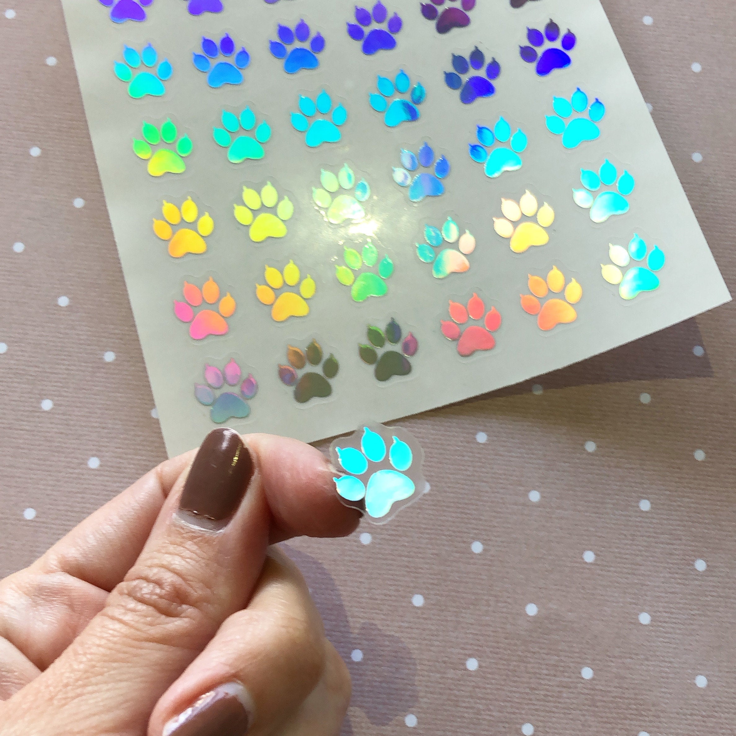 Holographic Cat Paw Stickers Pet Stickers Kitty Stickers | Etsy