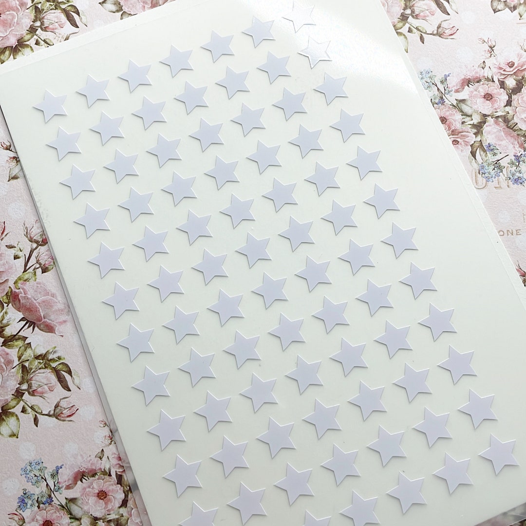 Vinyl 10mm, 1CM White Star Stickers, Planner Stickers Etsy