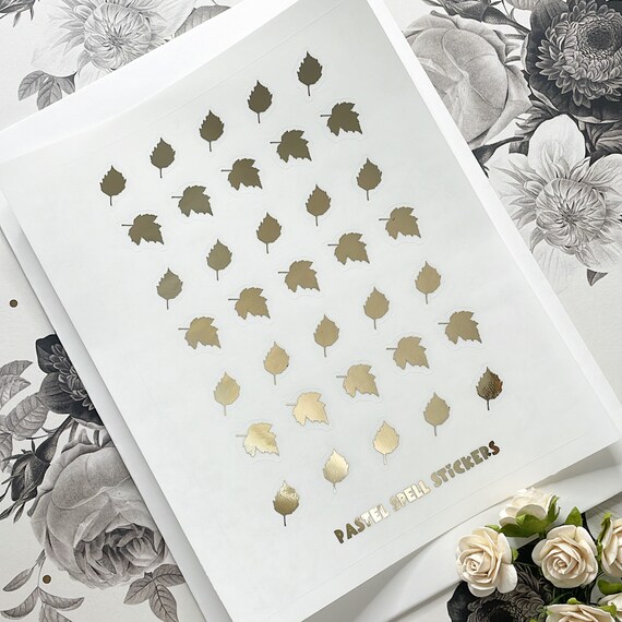 Gold Leaf Stickers on Clear Sheets Fall Stickers Etsy