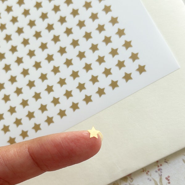 Champagne Gold Star Stickers: 4mm Waterproof Vinyl Decals