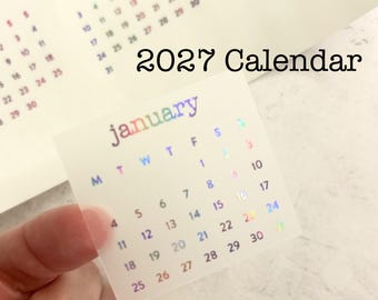 2027 Calendar Month Stickers