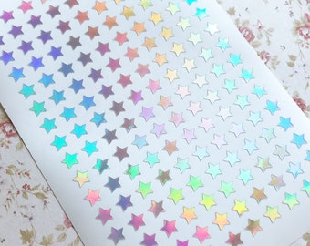 Vinyl 8mm Iridescent Star Stickers, Tiny Holographic Star Stickers, Holo Stickers, Holographic Stickers, Planner Stickers