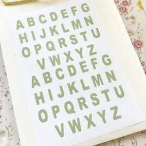 12mm Vinyl Letters Pastel Green Waterproof Letter Stickers Alphabet Decals