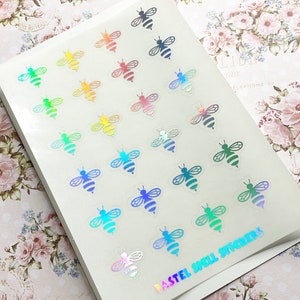 Bee Stickers, 18mm Bees, Nature Stickers, Bug Stickers, Planner Stickers, Holographic Option