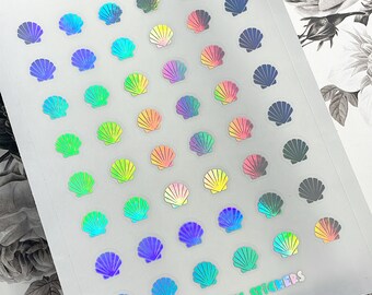 Shell and Starfish Stickers One Inch Round Seals - Etsy