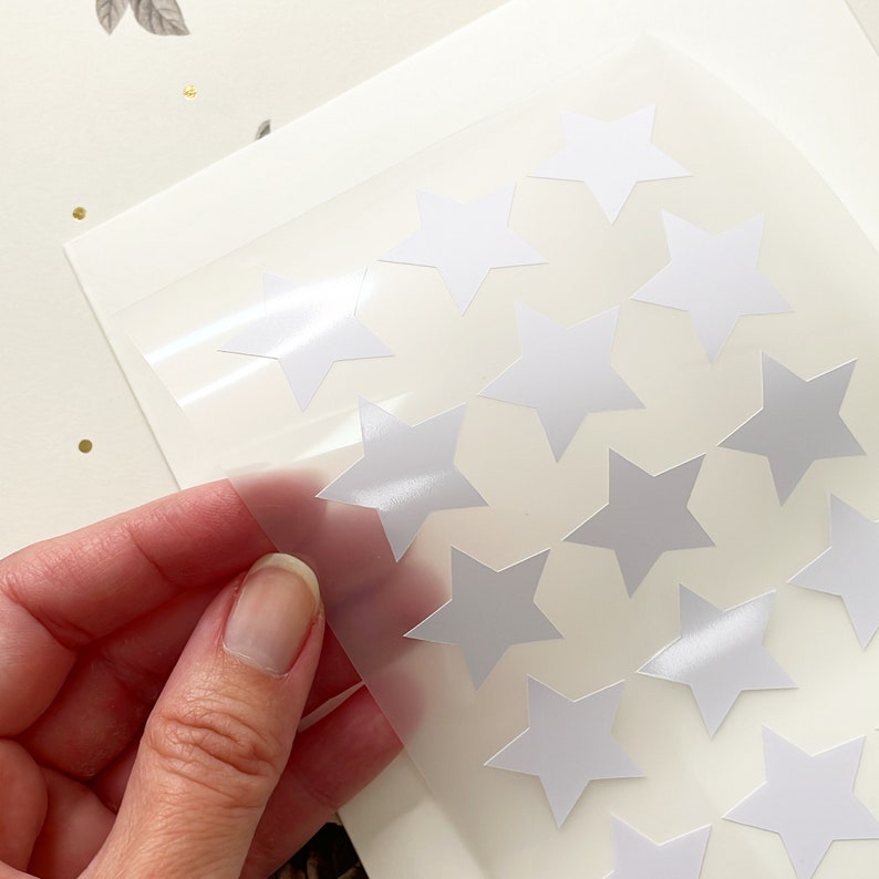 1 Inch White Vinyl Star Stickers Planner Stickers Star Etsy