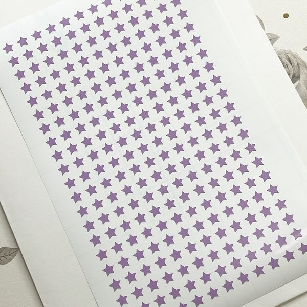 4mm Tiny Pastel Purple Star Stickers, Purple Vinyl Star Stickers, Planner Stickers, Glossy Vinyl Stickers