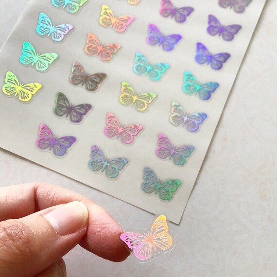 Clear holographic stickers butterfly theme stickers craft s resin