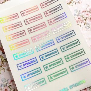 APPOINTMENT STICKERS Stickers 30x10mm Schedule Stickers for Planners, Bullet Journals or Stickers For Calendars