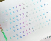 Small Holographic Letter Stickers, Alphabet Stickers, Typewriter Stickers, BuJo Stickers, Tiny Stickers, Planner Stickers, Clear Stickers