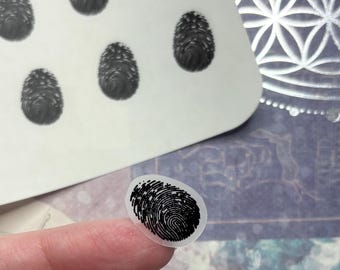 Fingerprint Stickers For Murder Mystery Book Lovers, Black Foil