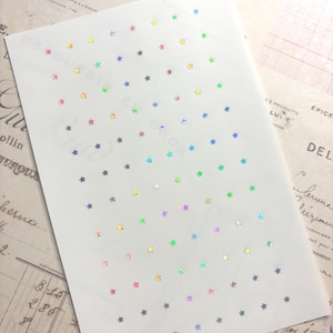 Holographic Star Stickers: Tiny Vinyl Decals for Journals, Nail Art
