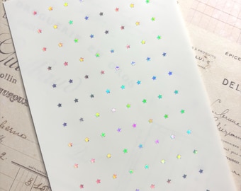 2mm Holographic Star Stickers: Tiny Vinyl Decals for Journals, Nail Art