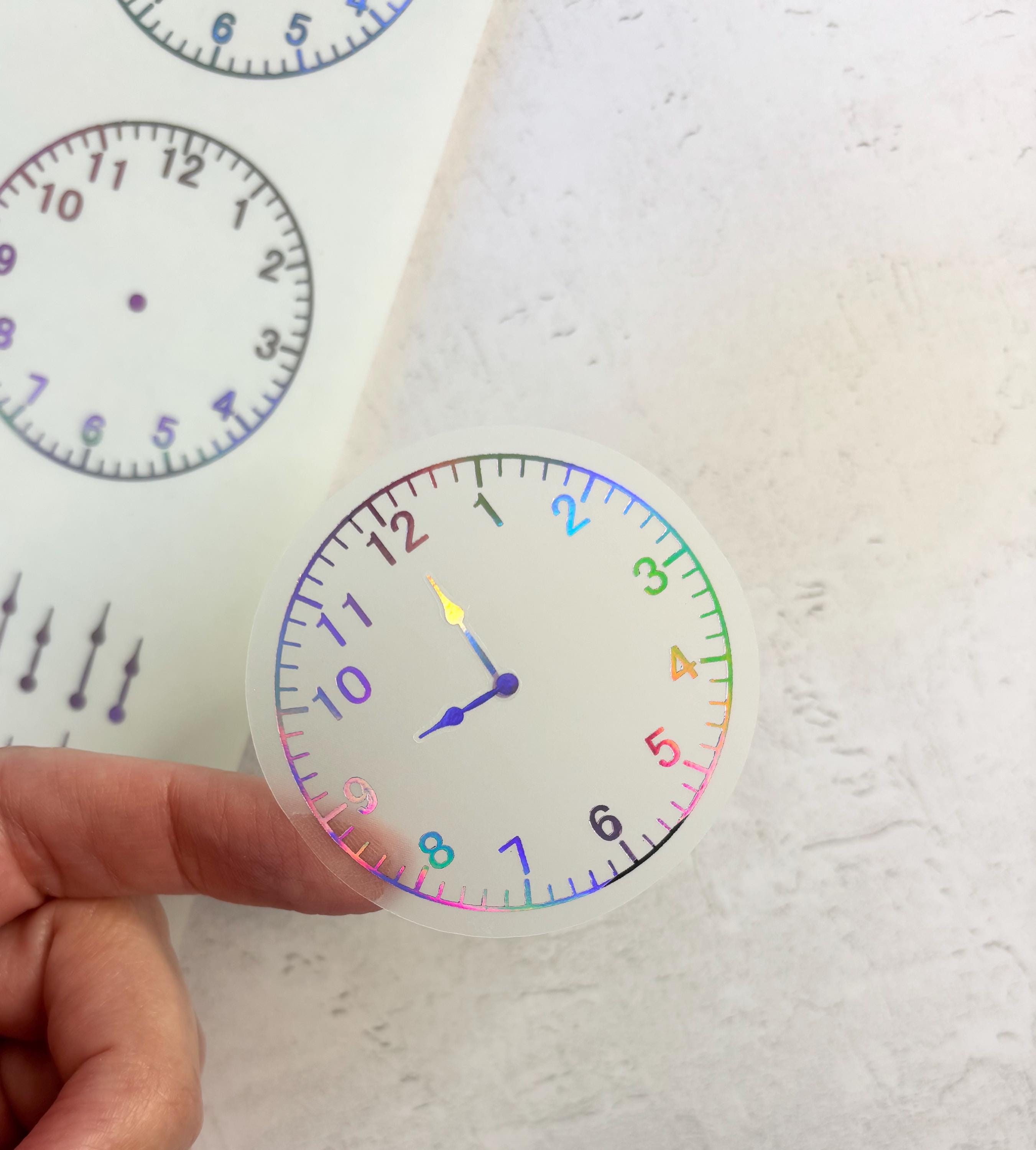 Make Your Own Clock Face Stickers, 45mm Foiled Clear Clocks - Etsy