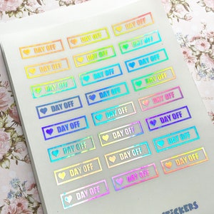 DAY OFF Stickers 30x10mm Schedule Stickers for Planners, Bullet Journals or Stickers For Calendars