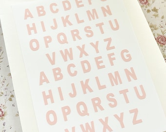 12mm Vinyl Letters Pastel Pink Waterproof Letter Stickers Alphabet Decals