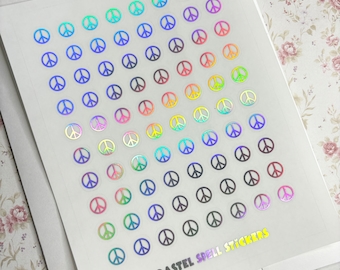 Peace Sign Stickers For Retro Planners and 80s Journals Boho Stickers