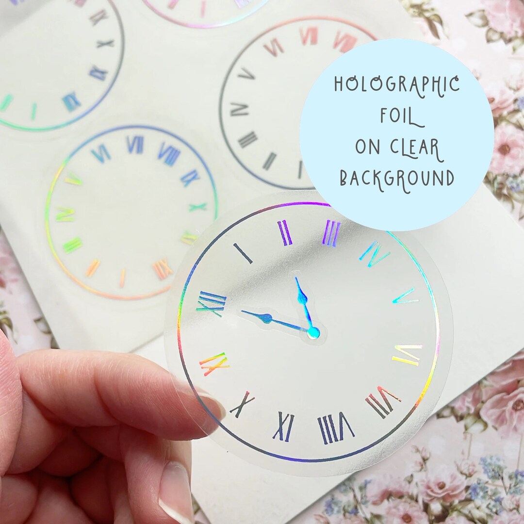 Clock Face Stickers With Individual Hands, Clear Steampunk Stickers