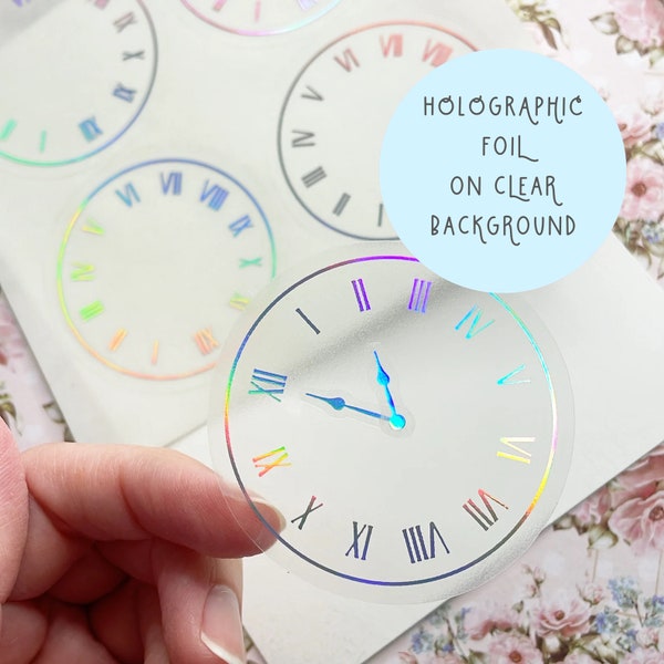 Clock Face Stickers With Individual Hands, Clear Steampunk Stickers, Planner Sticker, BuJo Stickers, Midnights