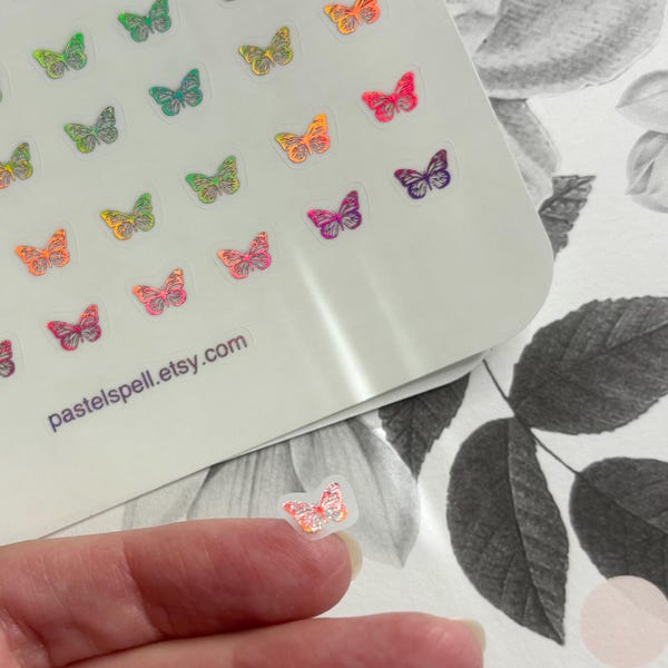 6mm Tiny Butterfly Stickers For Nature Themed Travel Journals