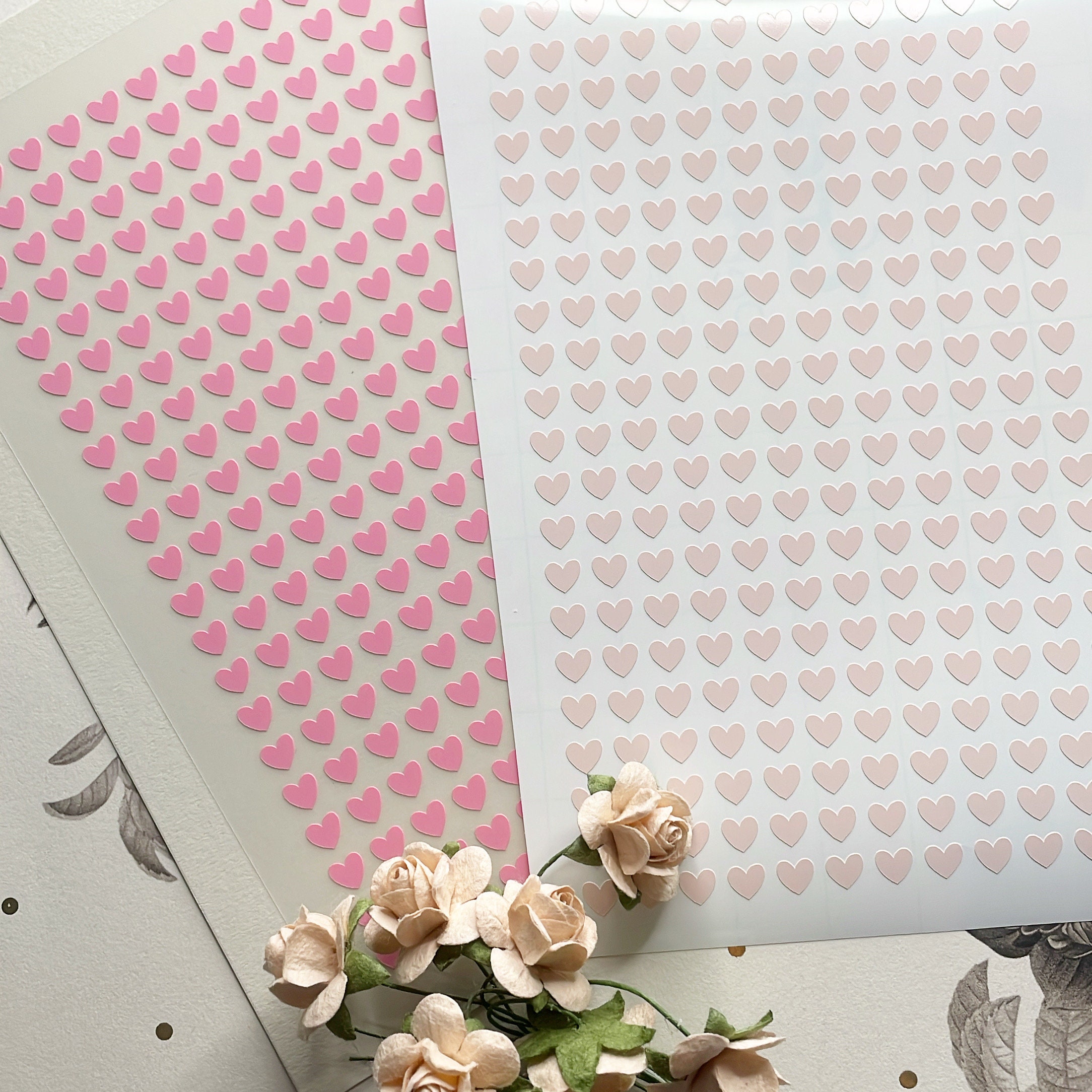 Pink Hearts, 6mm Tiny Heart Stickers, Planner Stickers, Vinyl Stickers