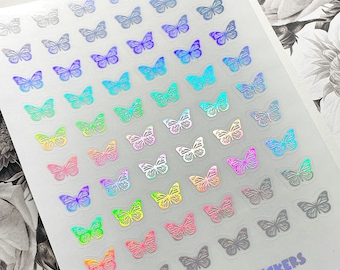 12mm Foiled Clear Butterfly Stickers