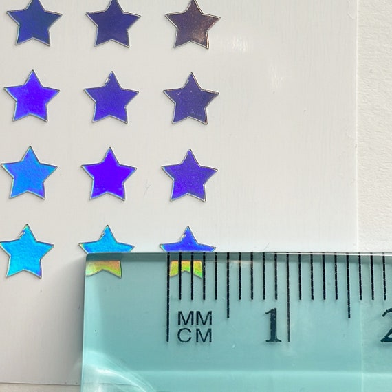 4mm Holographic Star Stickers, Tiny Stars Stickers, Vinyl Holo