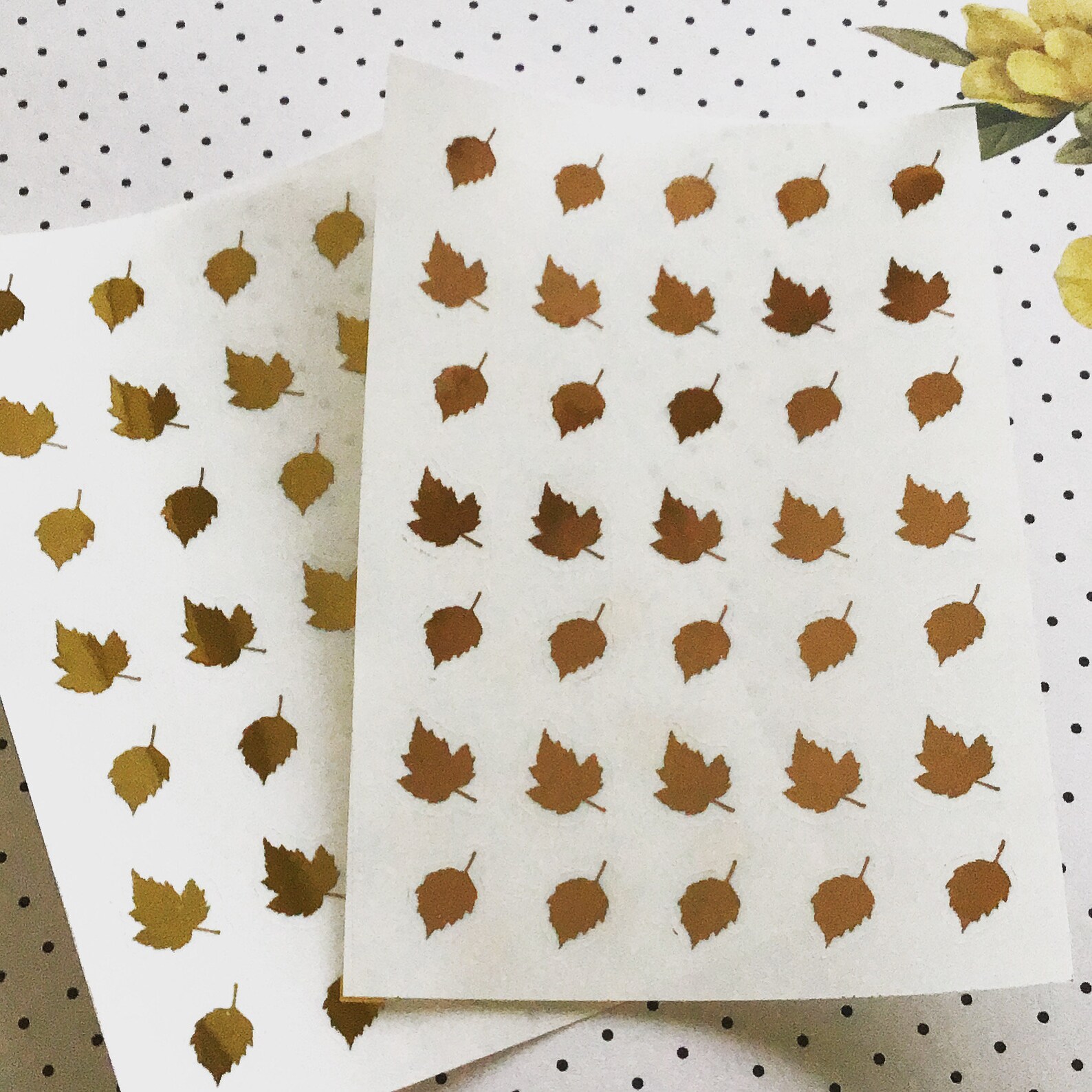 Gold Leaf Stickers Fall Stickers Thanksgiving Stickers Fall Etsy