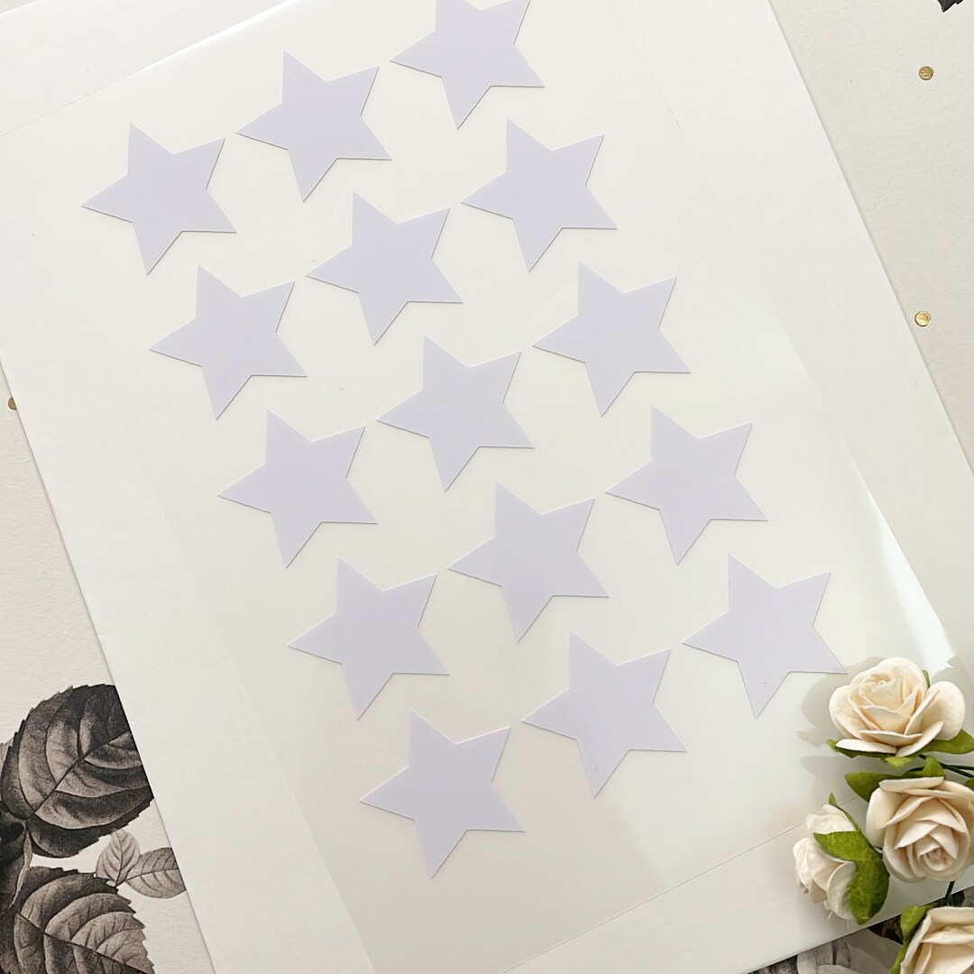 1 Inch White Vinyl Star Stickers Planner Stickers Star Etsy