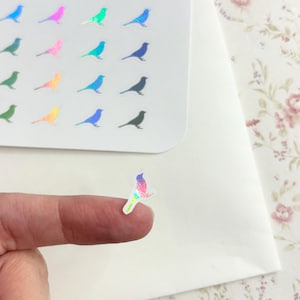 Holographic Tiny Bird Stickers For BuJo Planners image 2