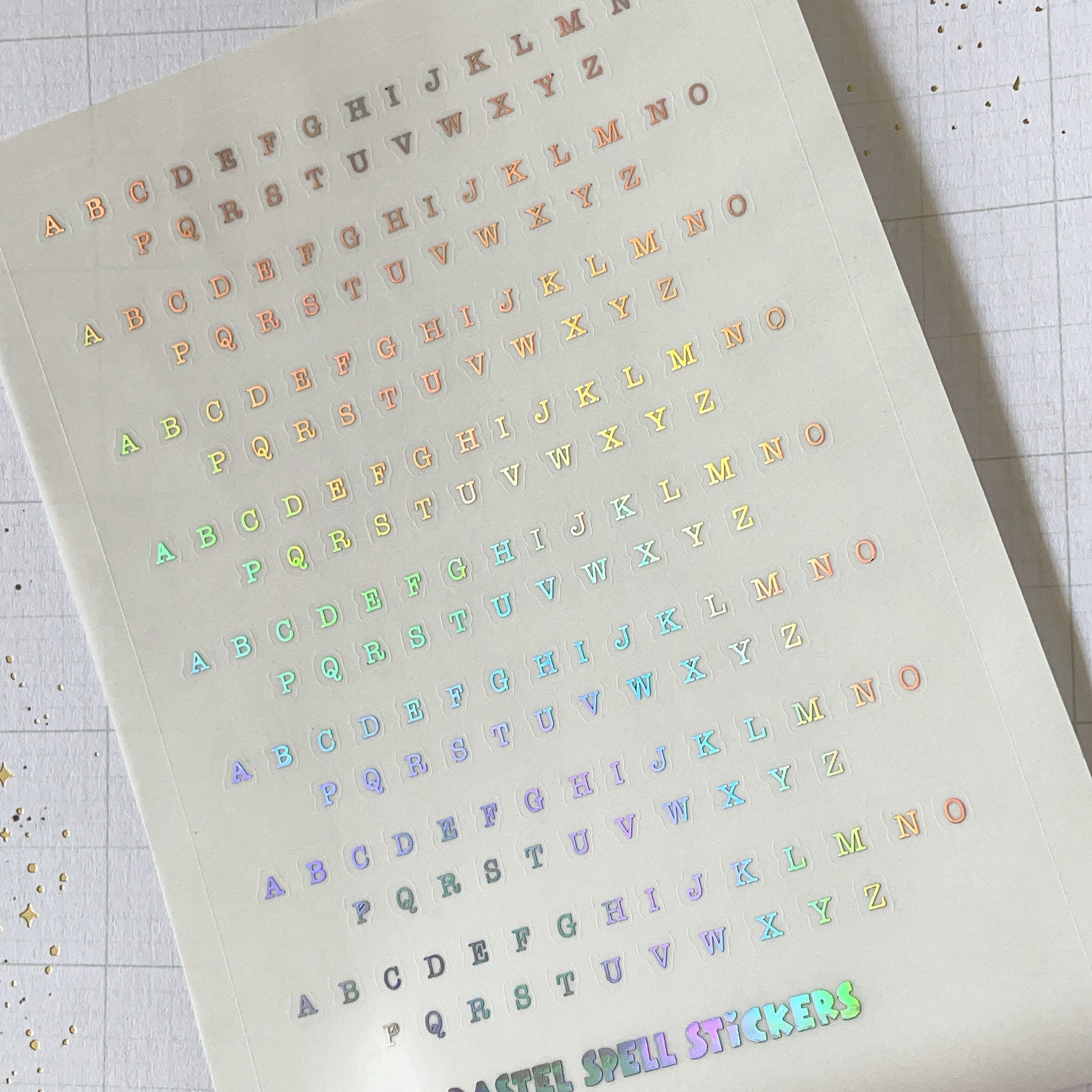 Tiny Holographic Letter Stickers Alphabet Stickers Etsy